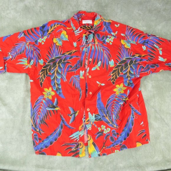 EUC Mr. Witt Floral Multicolor Casual Shirt Tropical Size L S1-8375 - Picture 1 of 10